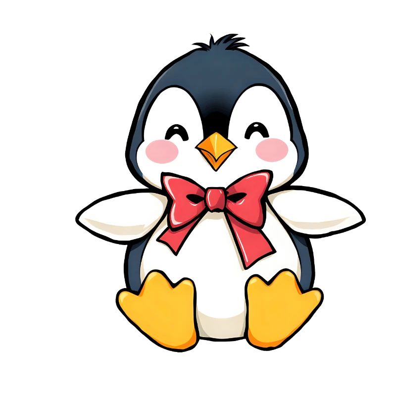 Charmanter Pinguin mit roter Fliege
