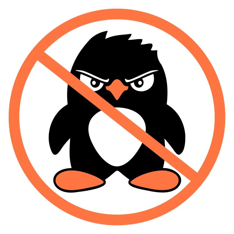 Evil Penguins Forbidden Area Sign Note Cool