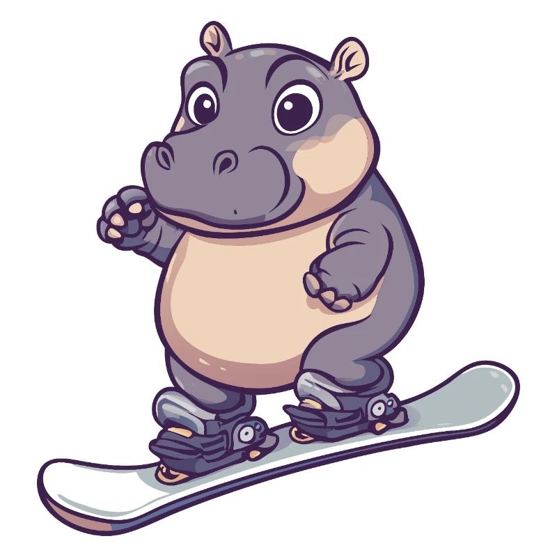 Nilpferde Nilfperd Snowboard Winter