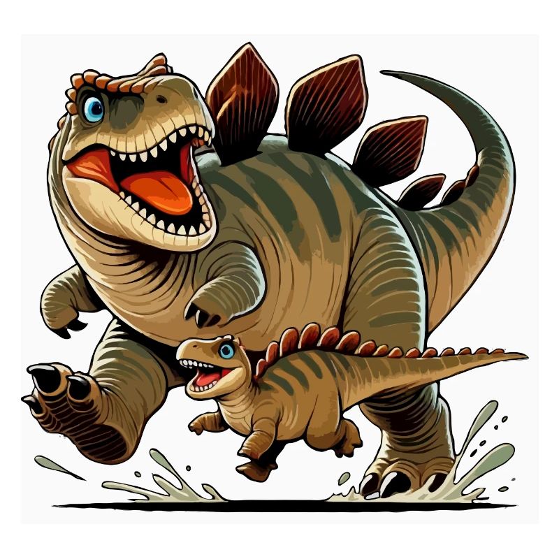Ankylosaurus Mutter und Kind beim Herumtollen