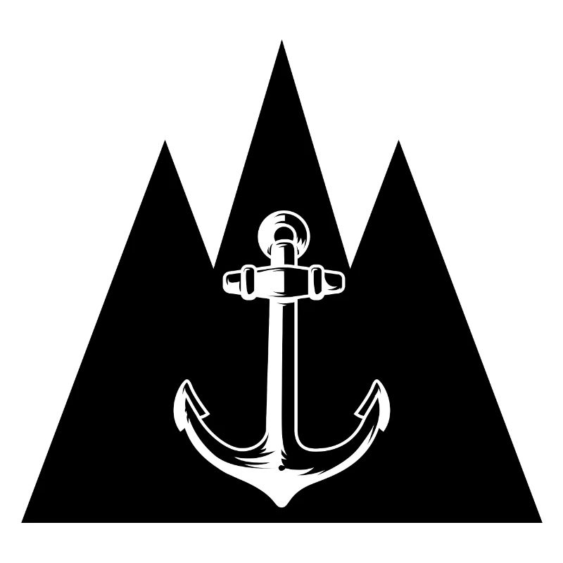 Triangular mountain and sailboat - (2)