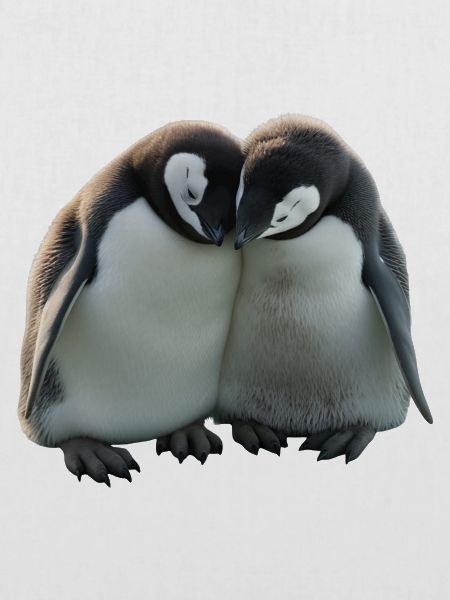 Zwei Pinguine umarmen sich