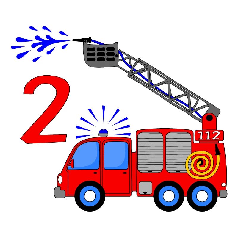 Fire engine 2 birthday children