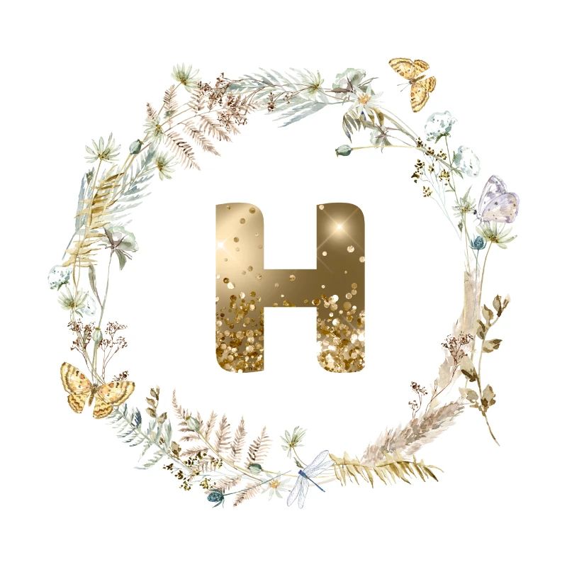 H Monogramm Glitter Boho Kranz