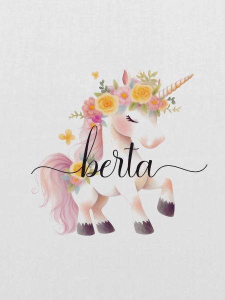 Berta! Einhorn-Blumen Design, personalisierbar