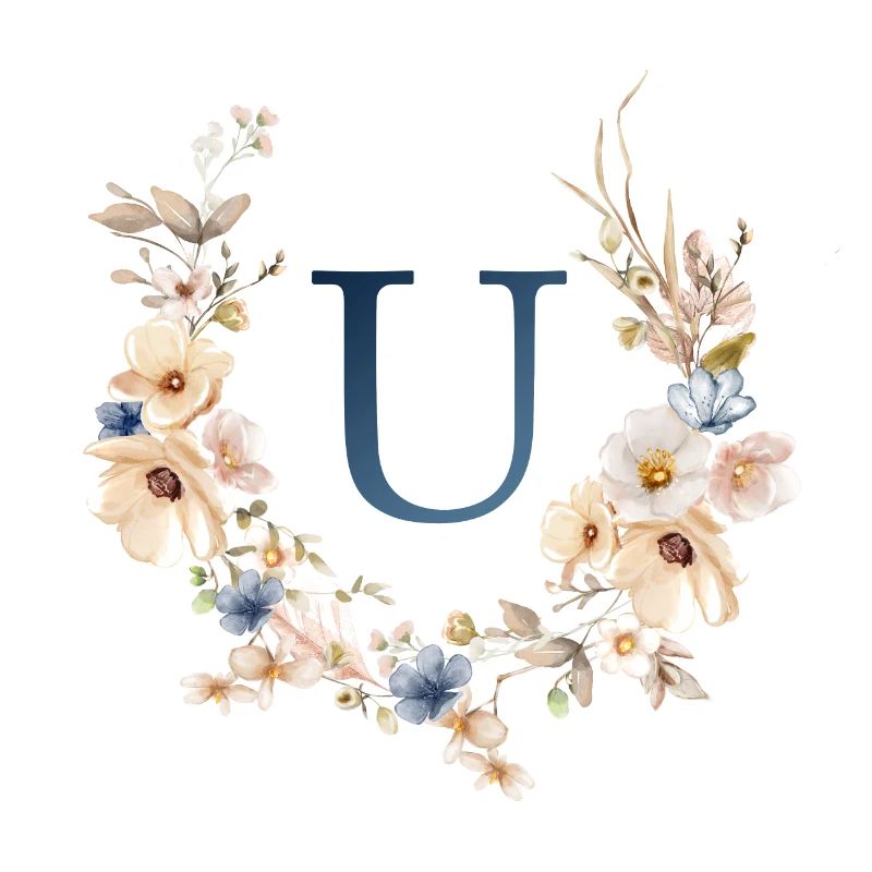 U monogramme, Floral, Boho