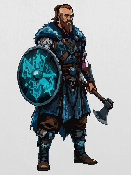 Runenkrieger im blauen Licht