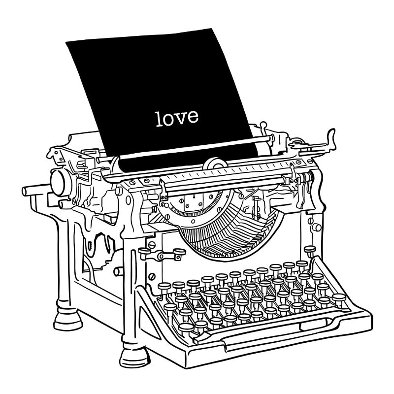 Typewriter black / write about love