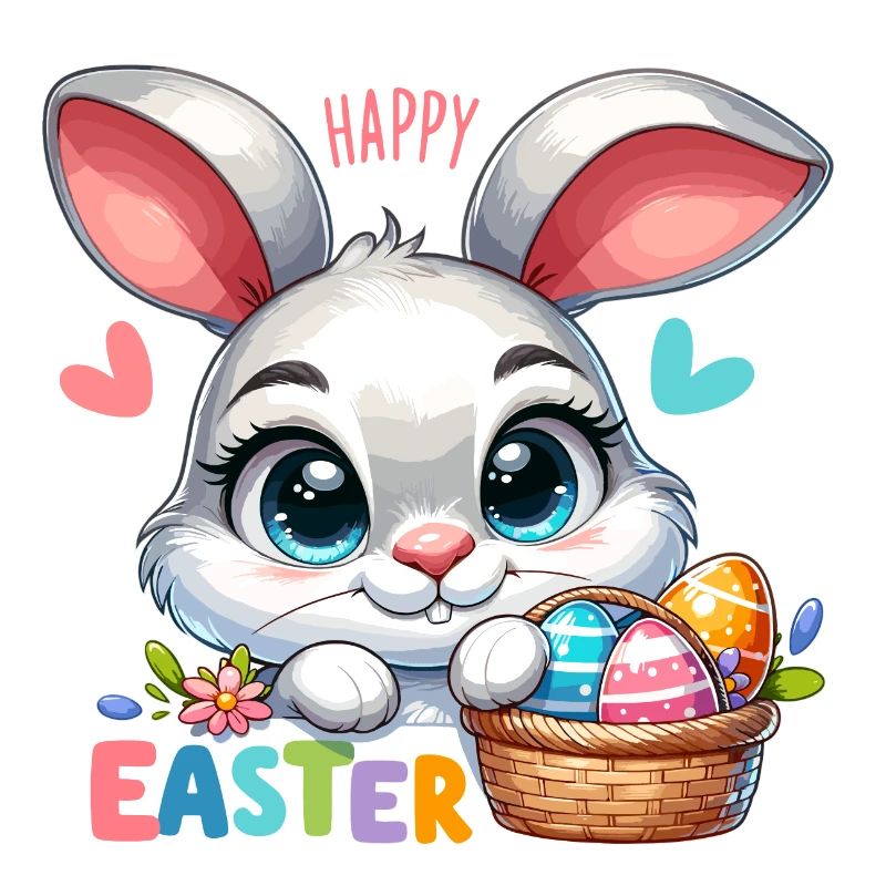Joyeuses Pâques - Illustration de lapin de Pâques