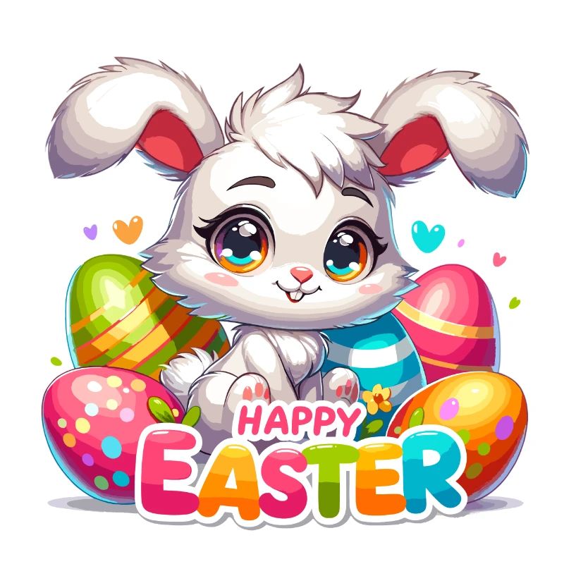 Joyeuses Pâques - Illustration de lapin de Pâques