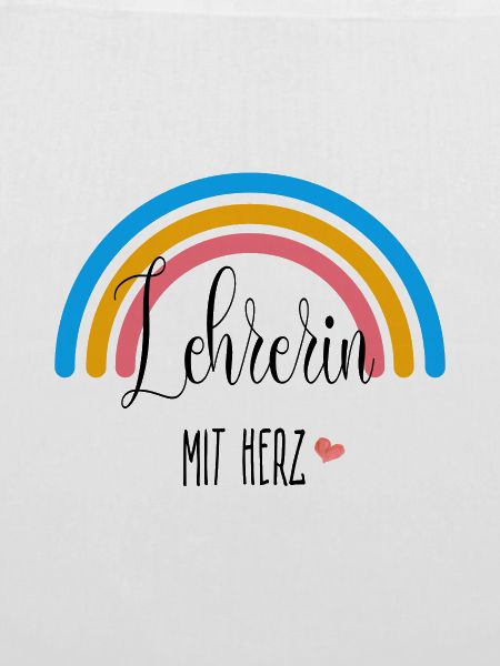 Lehrerin mit Herz! Regenbogen, personalisierbar