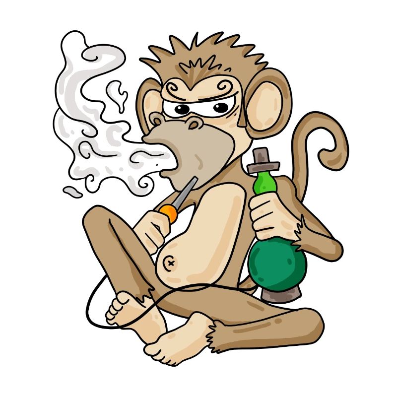 Shisha Wasserpfeife Rauchender Affe