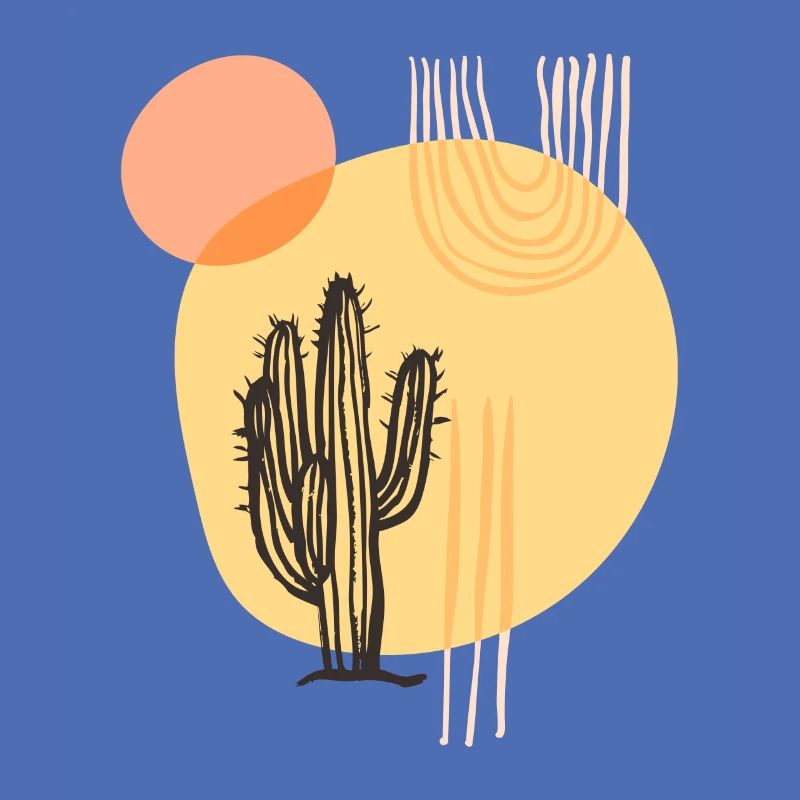 Boho Cactus Botanical Desert Nature Boho Modern