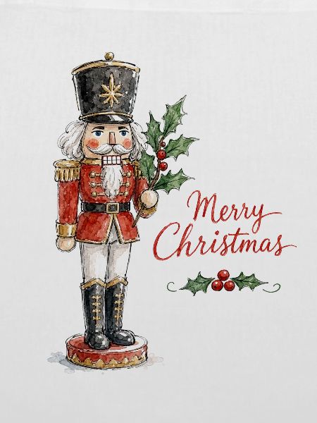 Aquarell Weihnachtsnussknacker