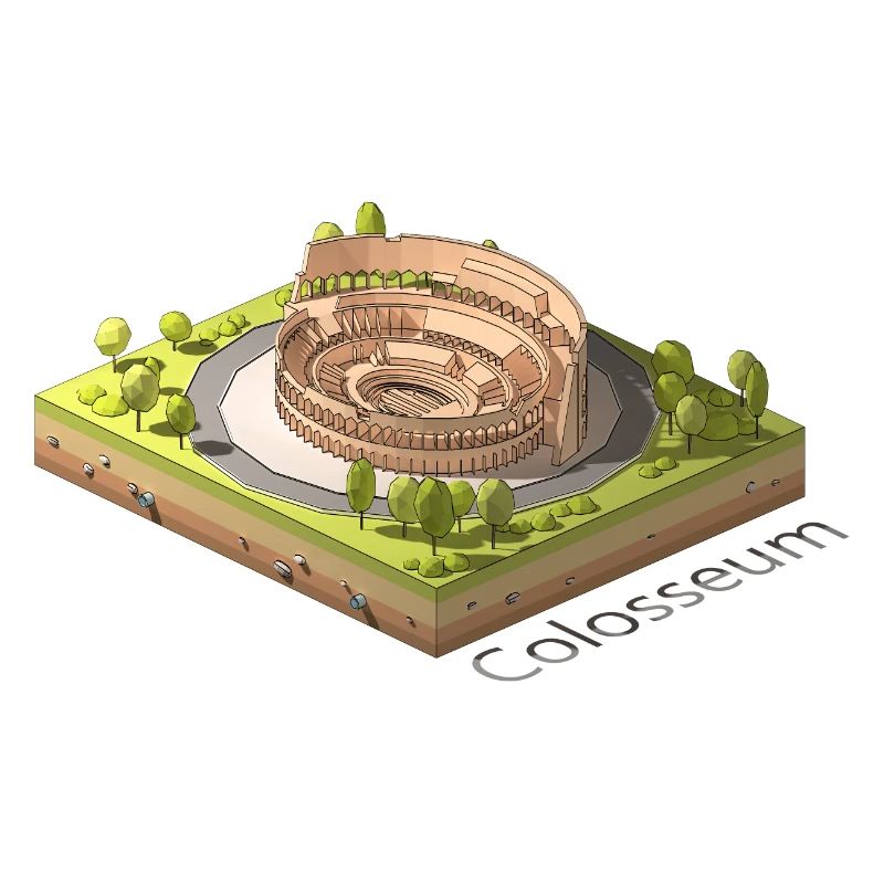 Geometric low poly the Colosseum