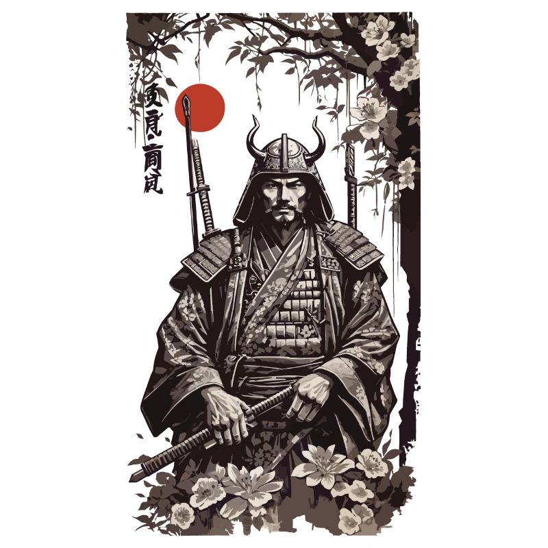 Retro Samurai Klassischer Shogun Kunststil