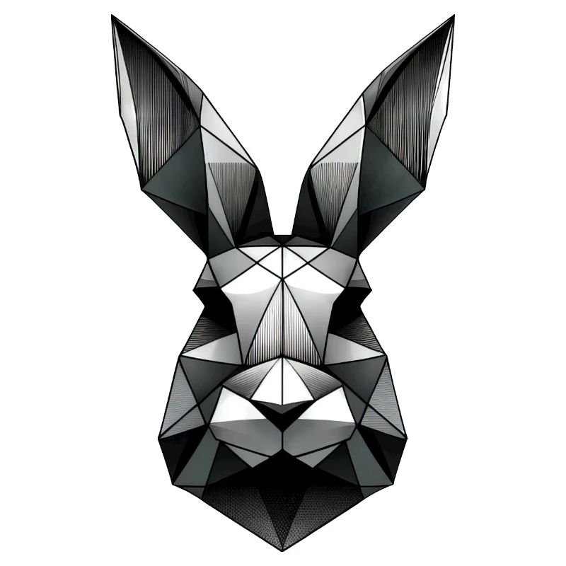 Conception géométrique de lapin polygone lapin