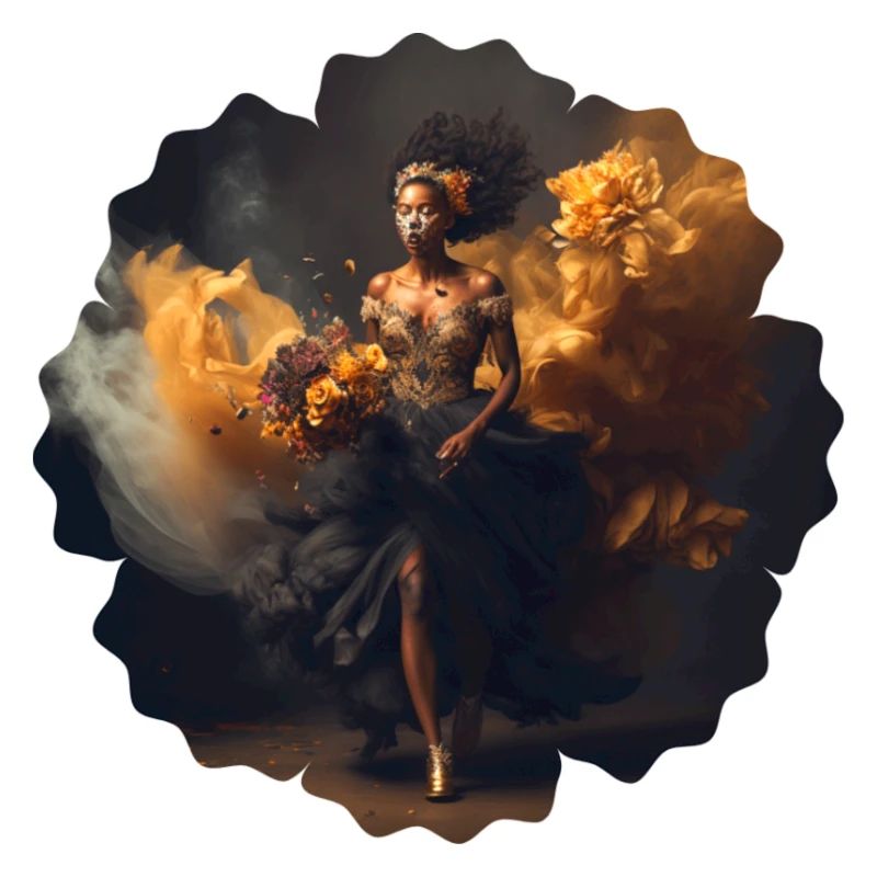 Frau mit Blumen-Design