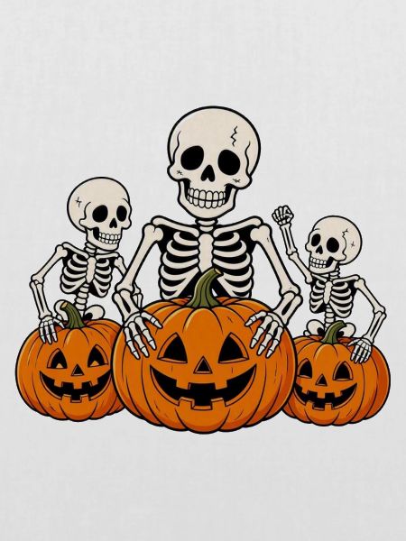 Halloween Skelett Kürbis