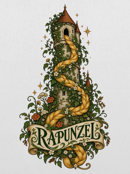 Rapunzel Turm und goldenes Haar