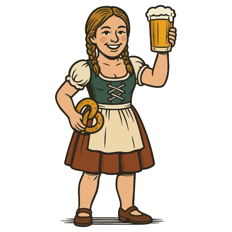Junge Frau mit Dirndl und Bierkrug
