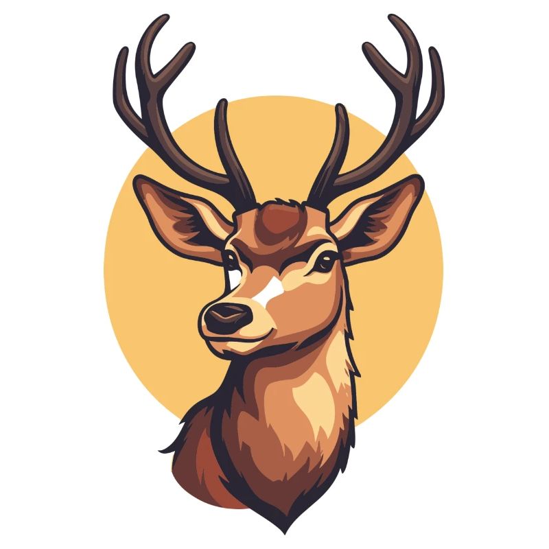 Conception d’illustration de cerf réaliste mignon