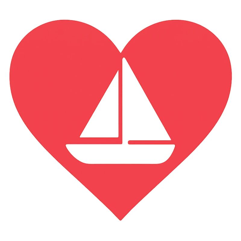 Herz mit Segelboot Design