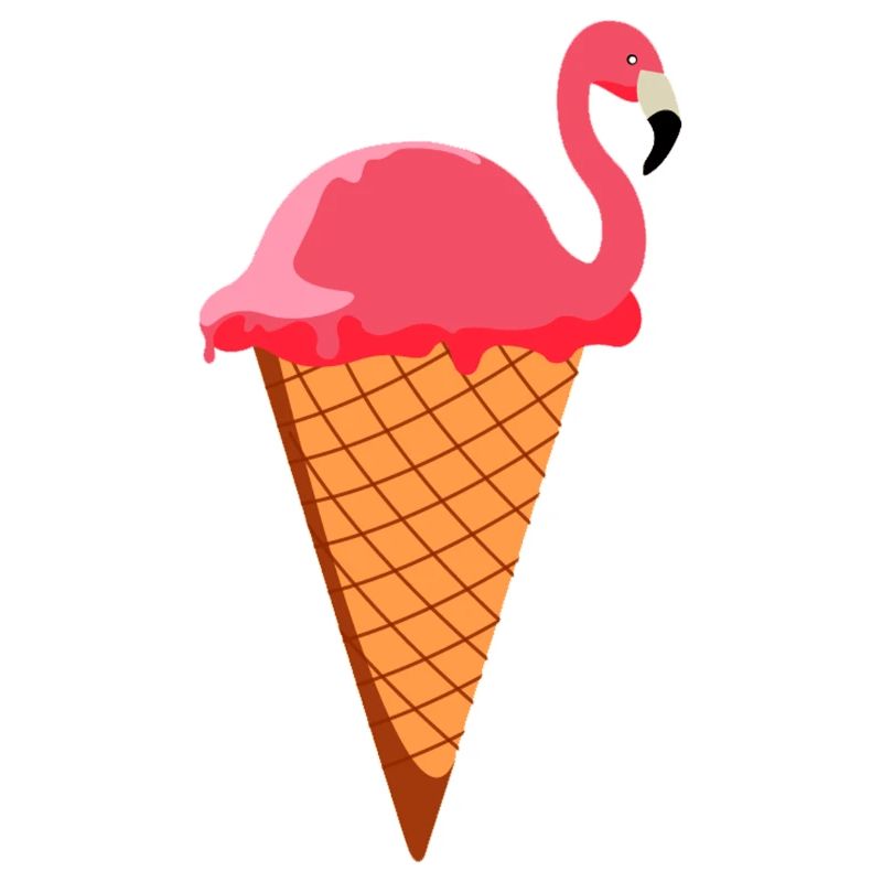 Ice Eiscreme Waffeleis Eiskugel Flamingo Eis