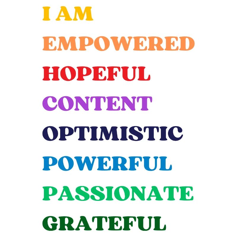 Positive Affirmationen – Regenbogenfarben