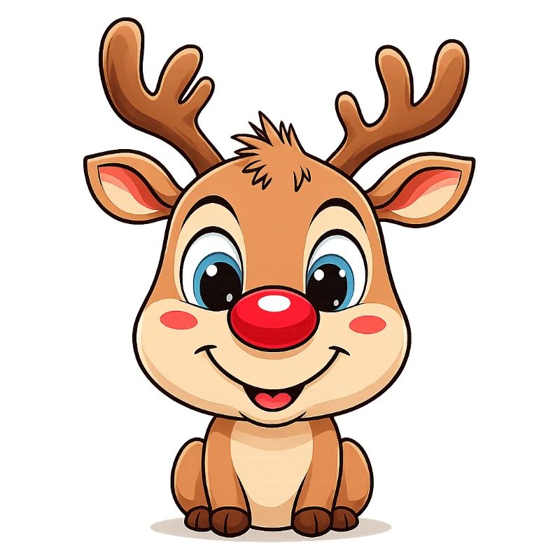 Rudolph Rentier Cartoon Weihnachtspullover
