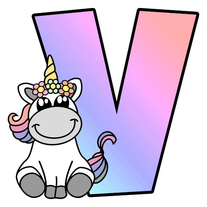 Einhorn Buchstabe V
