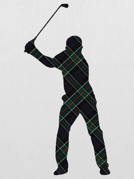 Tartan-Golfer-Schwung-Silhouette