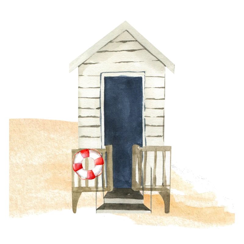 Striped Nautical Beach Hut Design