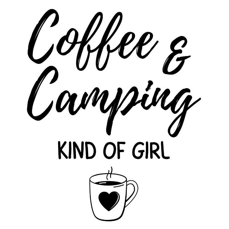 Kaffee & Camping Art von Mädchen.