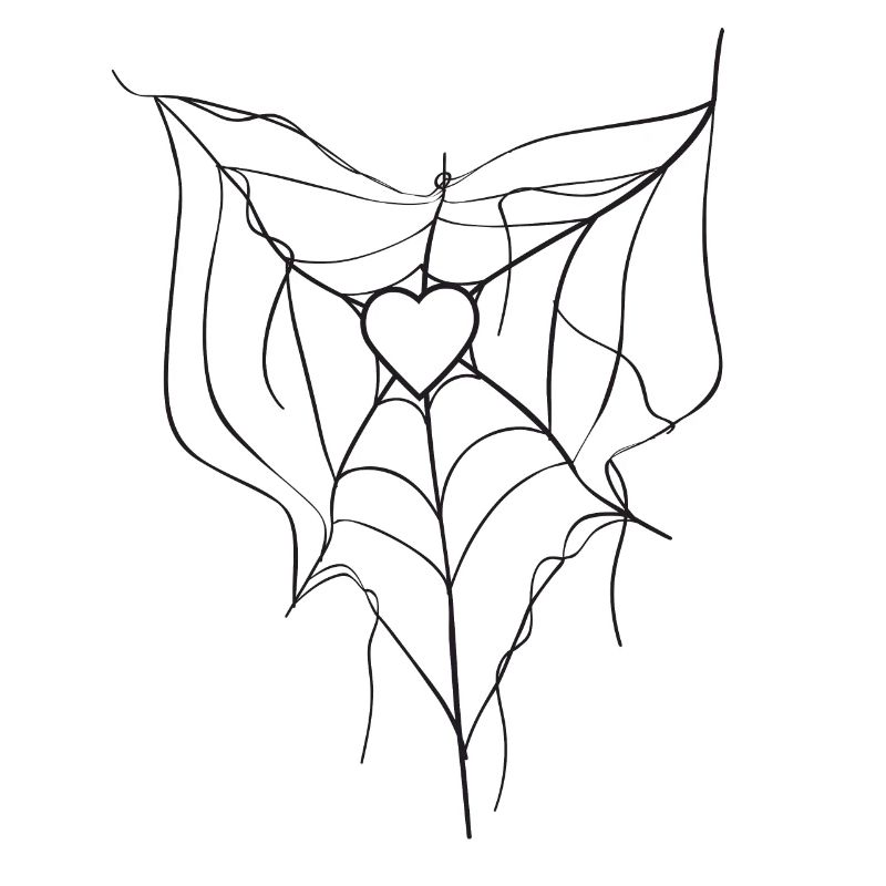 Spider Web Heart Gothic Goth Spider Net