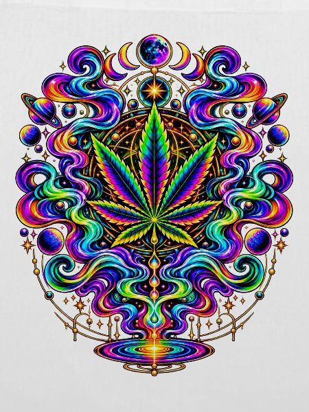 Psychedelisches Hanfblatt Feuerwerk