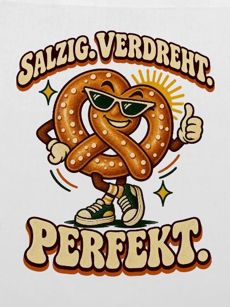 Salzig. Verdreht. Perfekt. Lustige Brezel