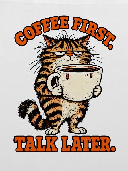 Erst Kaffee, später reden Katze