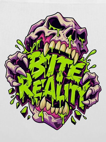 Beißende Realität Neon-Skull