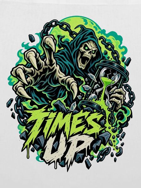 Times Up Neon Sensenmann