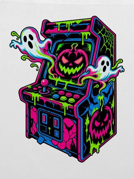 Neon Halloween Arcade Drips