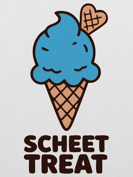 Blaue Eiscreme Schriftzug