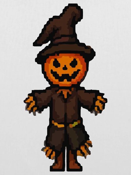 Pixel Halloween Kürbismann
