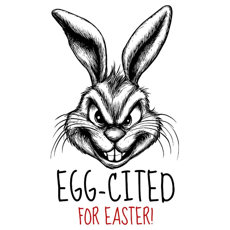 gloomy rabbit - "Egg-cited for Easter!"