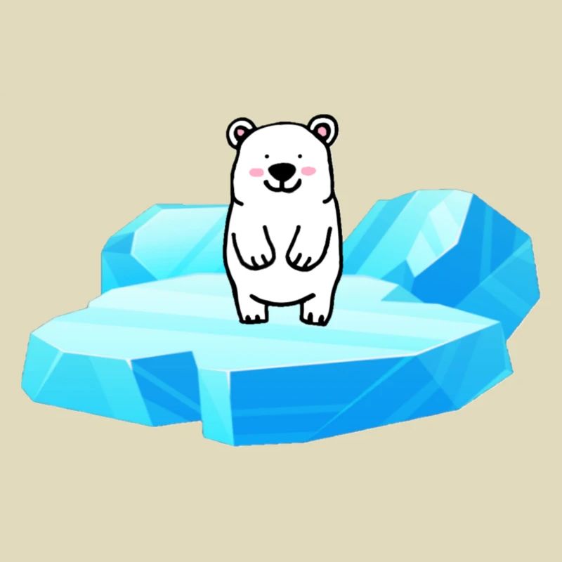 Süsser kleiner Eisbär auf einer Eisscholle