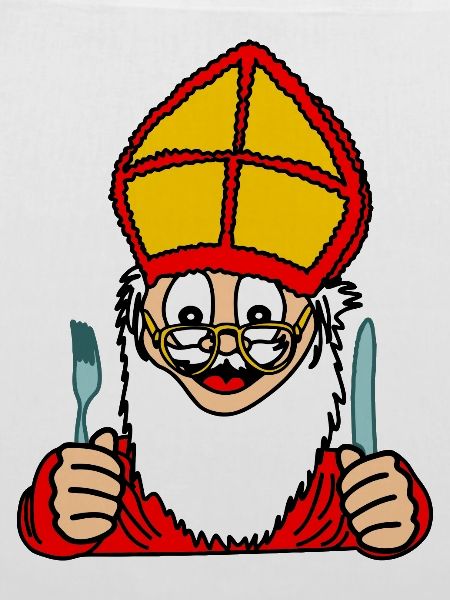 Sinterklaas mit Messer und Gabel
