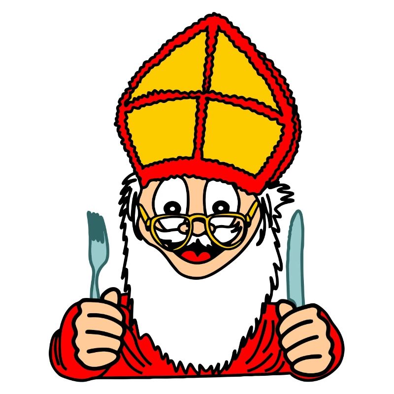 Sinterklaas mit Messer und Gabel