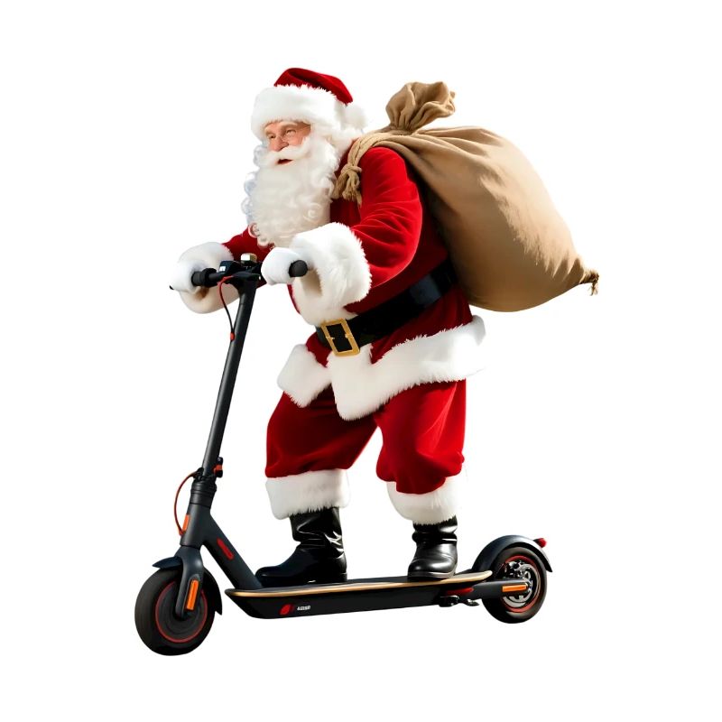 Weihnachtsmann auf Roller