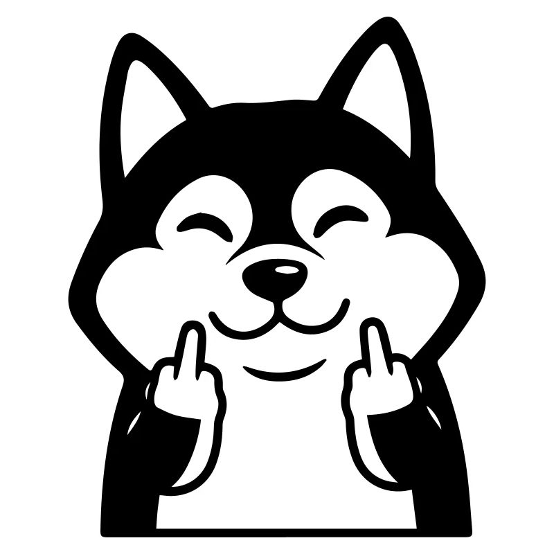Frecher Husky zeigt Mittelfinger – Lustiger Comic