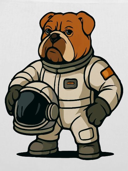 Bulldogge Astronaut Maskottchen